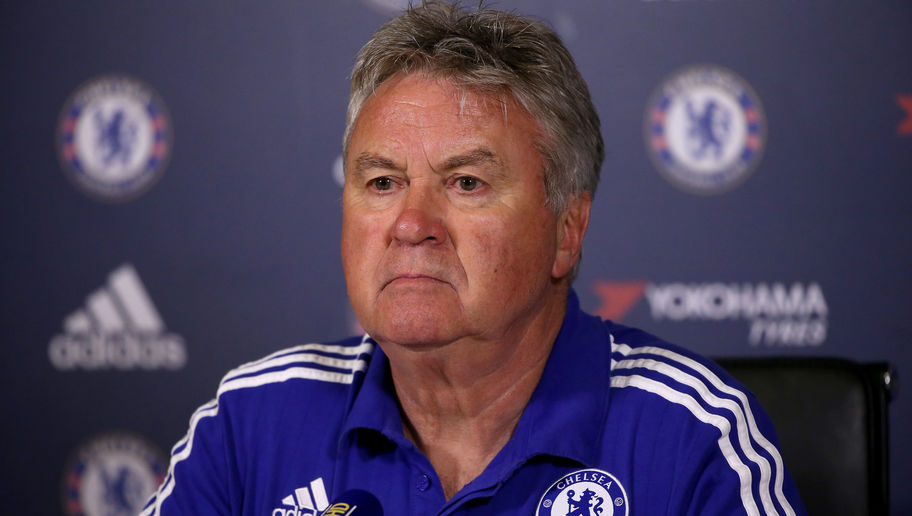 COBHAM, ENGLAND - MAY 13: Guus Hiddink, the Chelsea manager, is pictured during a press conference at Chelsea Training Ground on May 13, 2016 in Cobham, England. (Photo by Andrew Redington/Getty Images)