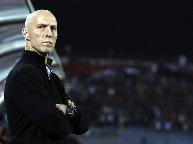 Egypt's head coach Bob Bradley of the U.S. Looks on during their 2014 World Cup qualifying second leg playoff soccer match against Ghana at Air Defence "30 June" stadium in Cairo, November 19, 2013. Ghana secured a third successive World Cup finals appearance despite a 2-1 defeat by Egypt in the second leg of their playoff in Cairo on Tuesday. REUTERS/Amr Abdallah Dalsh (EGYPT - Tags: SPORT SOCCER WORLD CUP) Picture Supplied by Action Images